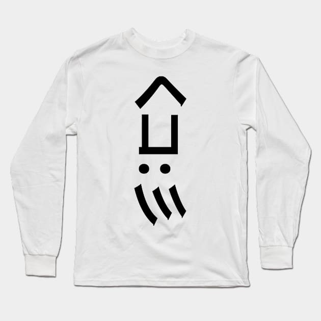 Squid Emoticon くコ:彡 Japanese Kaomoji Long Sleeve T-Shirt by tinybiscuits